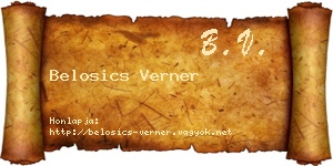 Belosics Verner névjegykártya